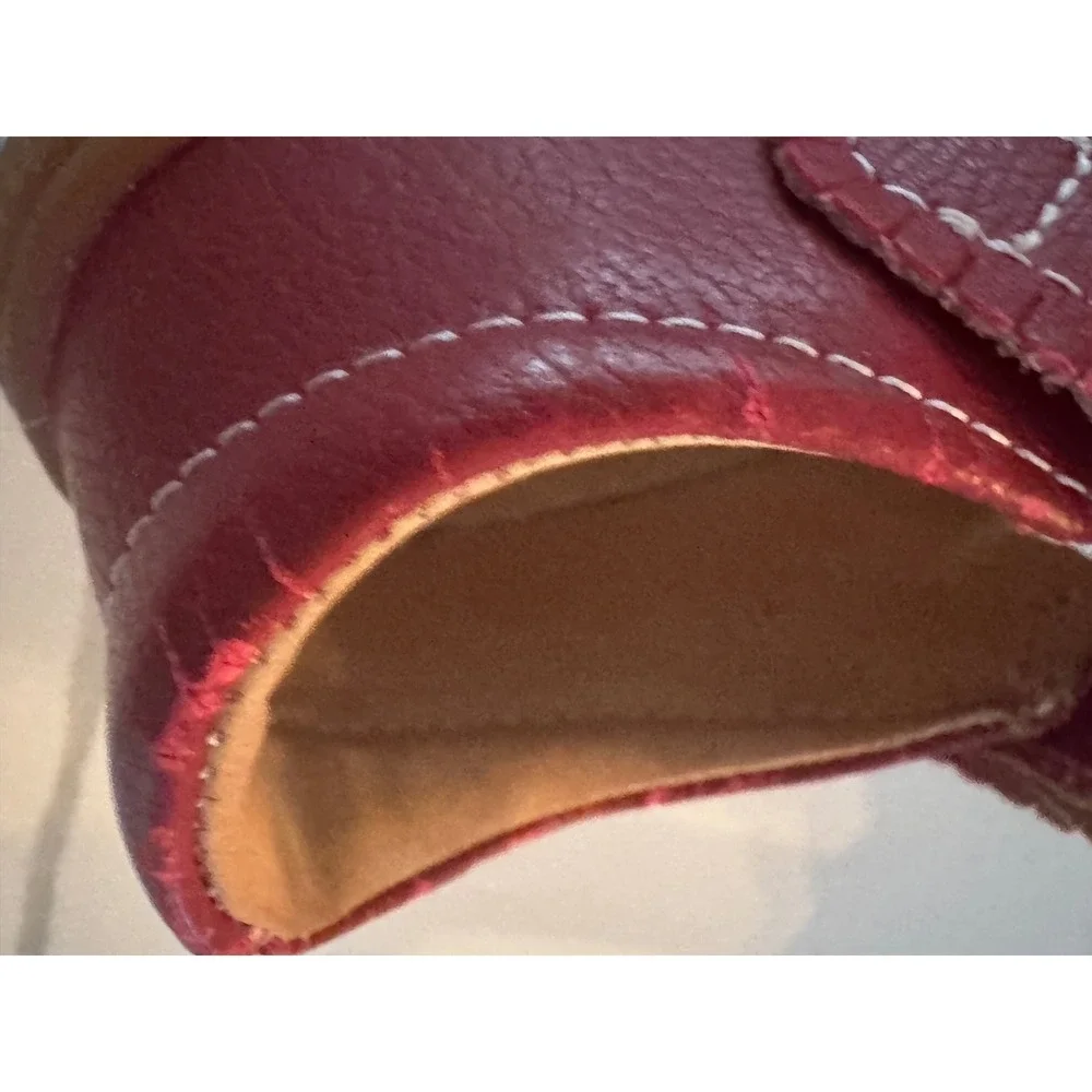 Livie & Luca‎ Red Leather Ruffle Mary Jane Toddler Shoes Size 8 Petal Flats